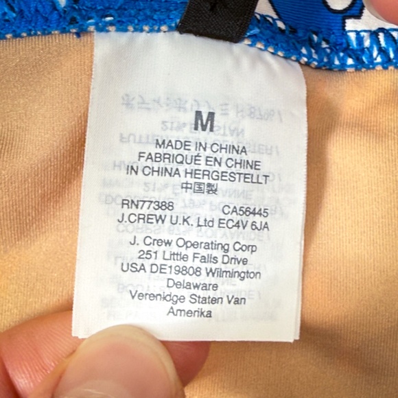 πΊ J.Crew Blue Floral Neon Pink Bikini Swimsuit Size S/M Tie Bottom Retail: $150 - Picture 11 of 16